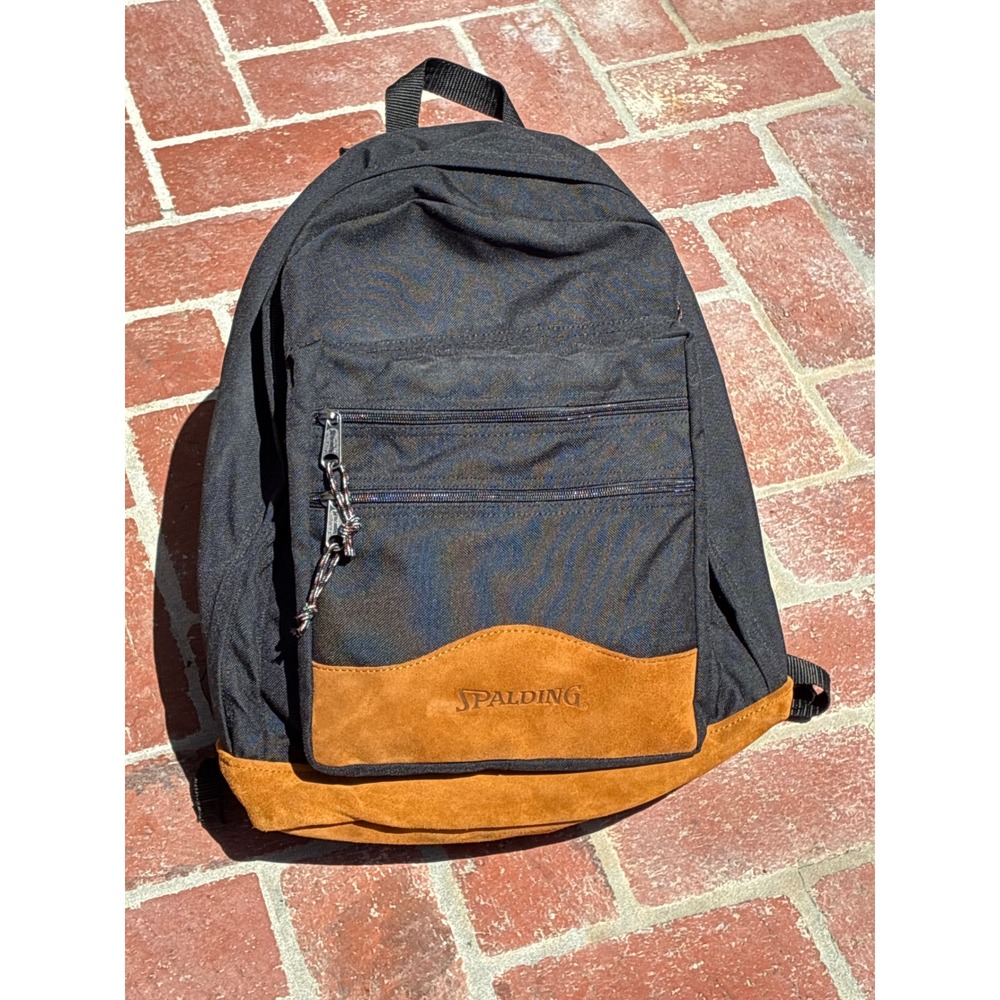 Spalding Backpack Unisex One Size Black Suede Bottom Vintage 90s Gorpcore Bag